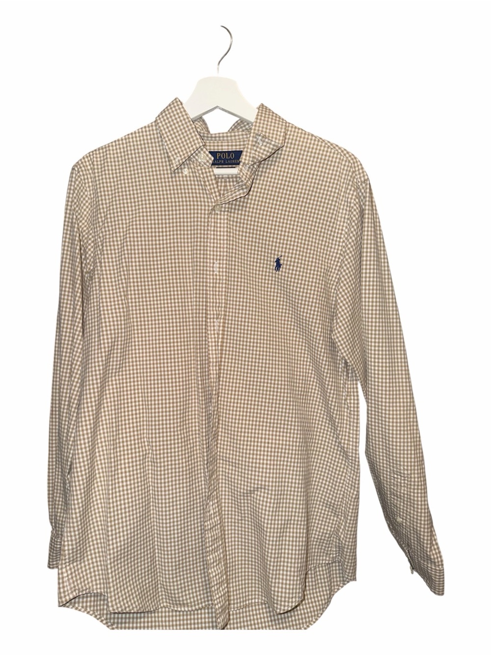Polo by Ralph Lauren Beige Gingham Long-Sleeve Button-Down Shirt
